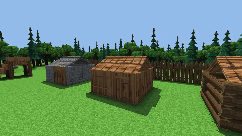 Carpentry, not textures: lapped plank roofs on rafters